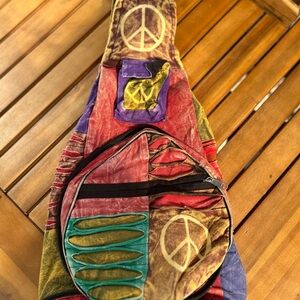 Multicolor Peace Sign Sling Bag
